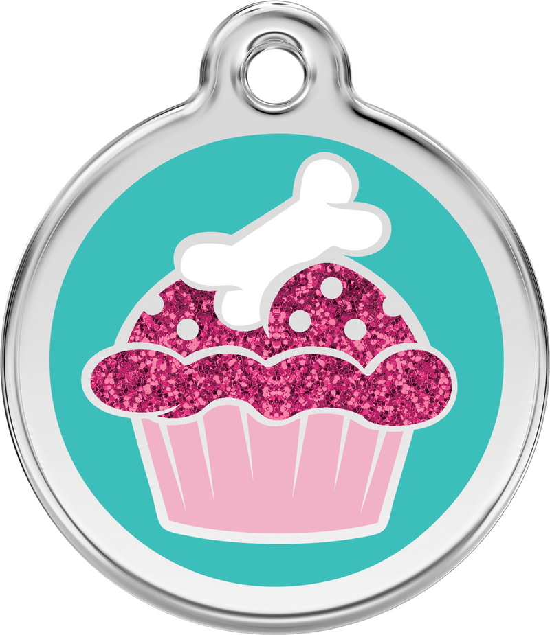 Médaille pour chien cupcake scintillante