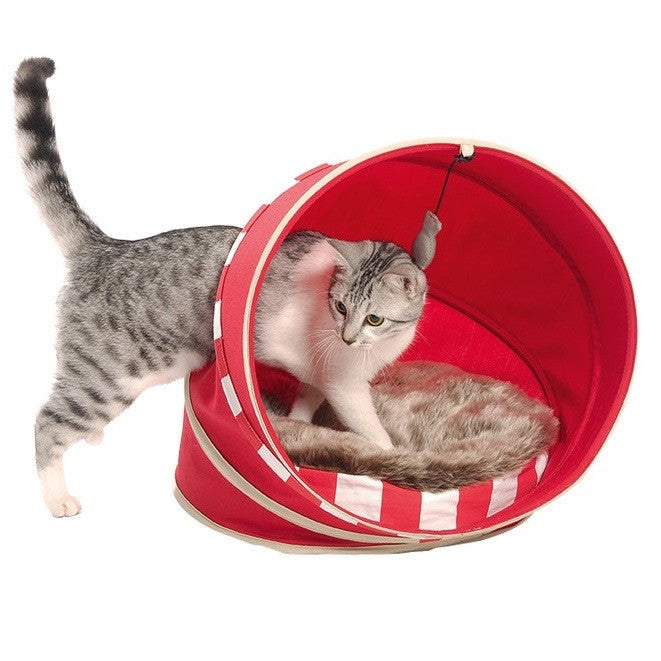 Maisonnette et lit pour chat - Automne (Rouge)