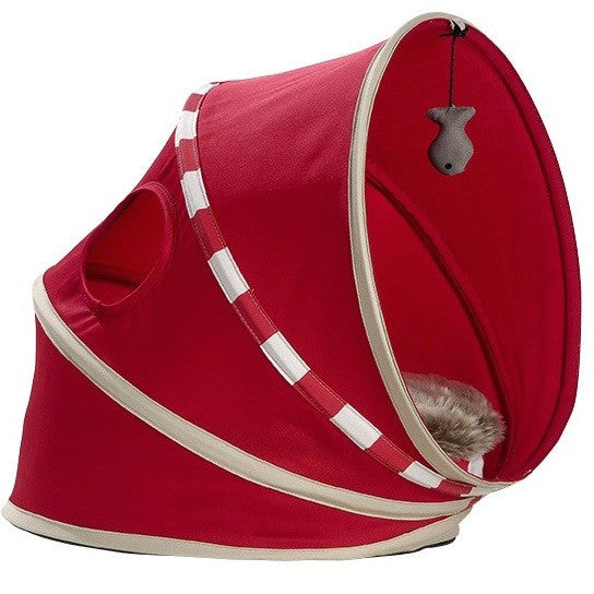 Maisonnette et lit pour chat - Automne (Rouge)