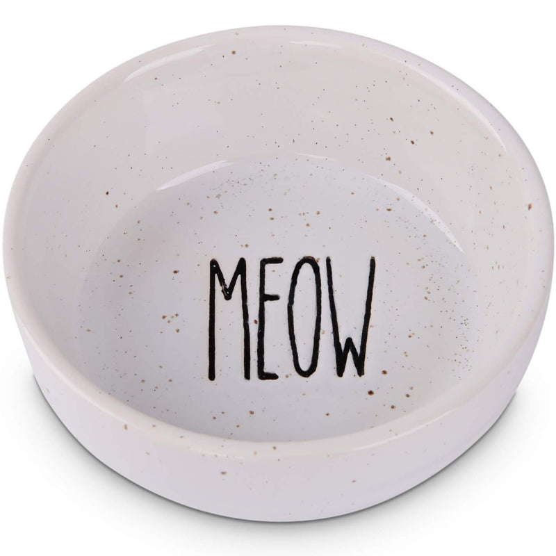 Shiny Ceramic 'Meow' Bowl (450ml)