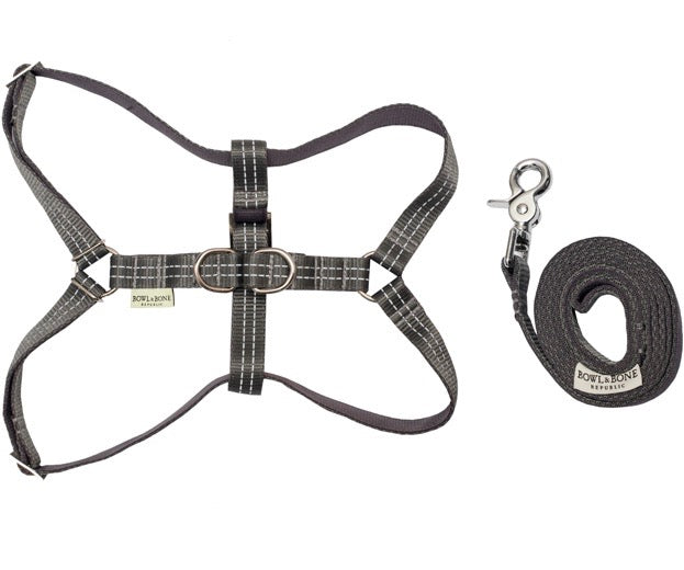 Dog harness & lead set (Grey)