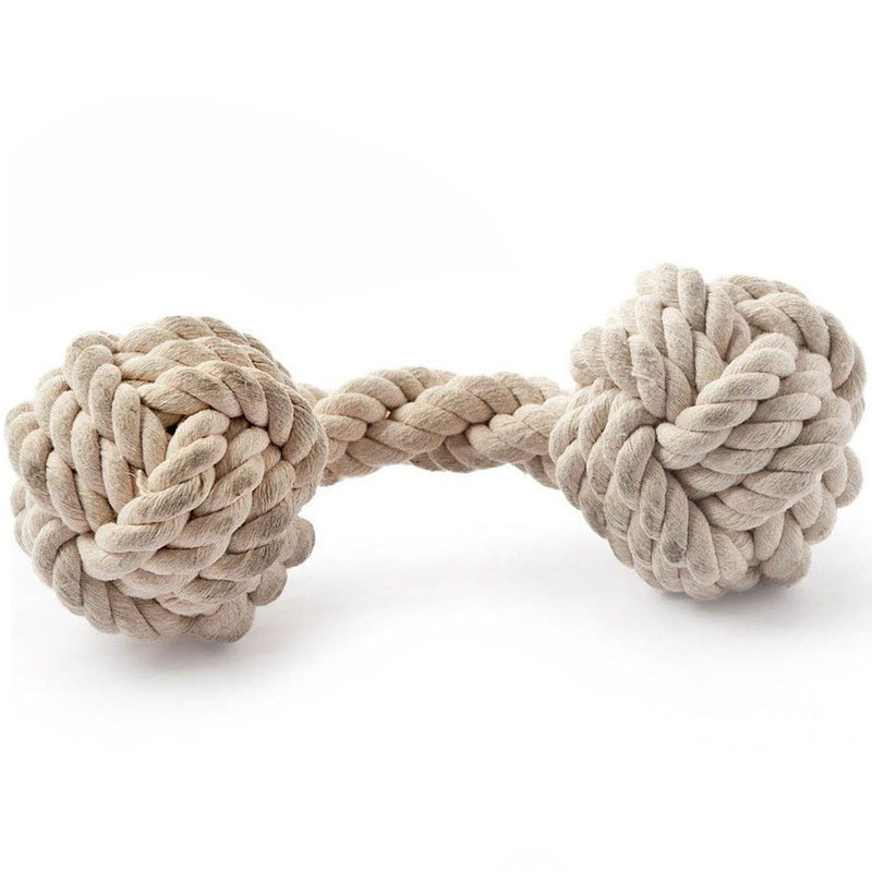 Natural Knotted Rope Dog Toy (Dumbbell)