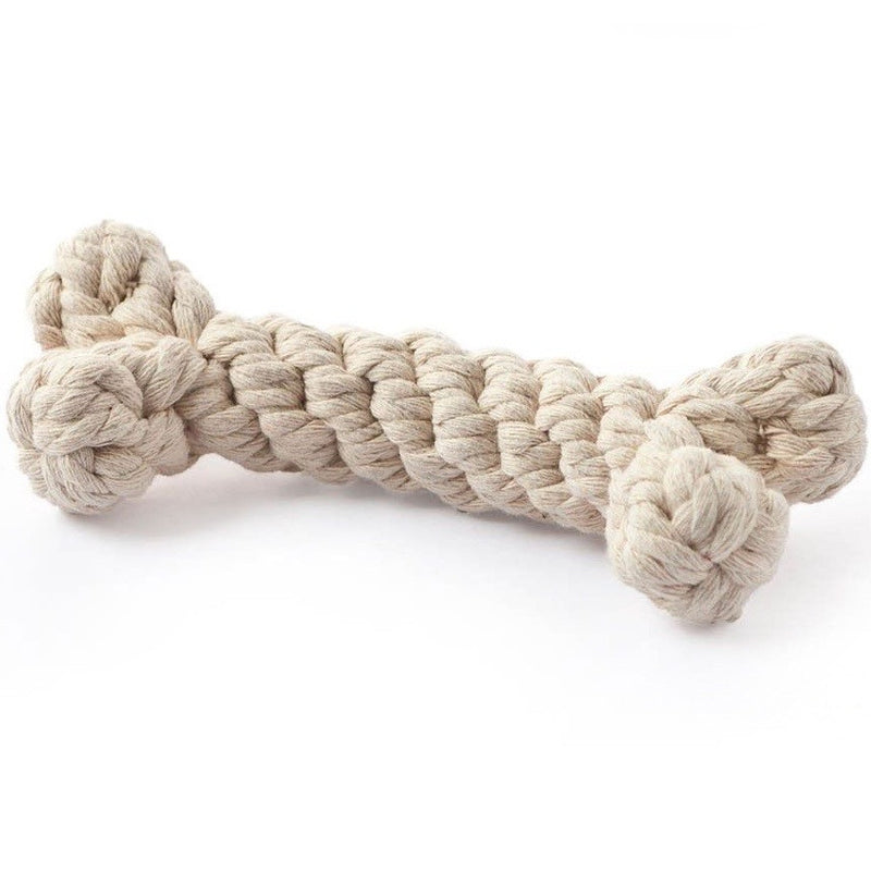 Hundespielzeug aus natürlichem geknotetem Seil (Knochen)