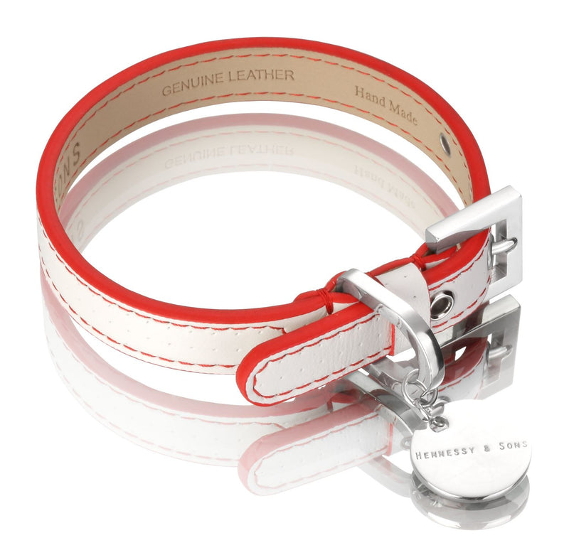 Polo Club Hundehalsband (Weiß &amp; Rot) 