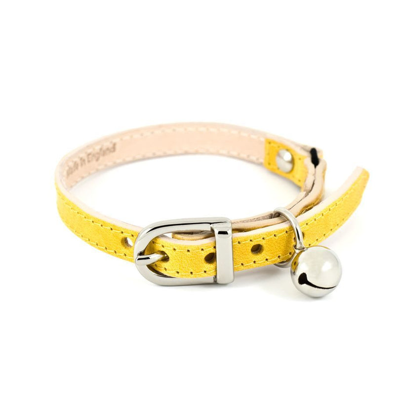 Leather Cat Collar (Yellow)