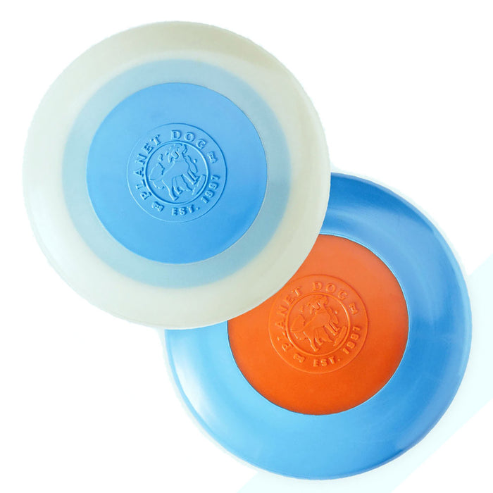 Orbee-Tuff® Zoom Flyer Glow Hundespielzeug (Blau/Orange &amp; Glow)