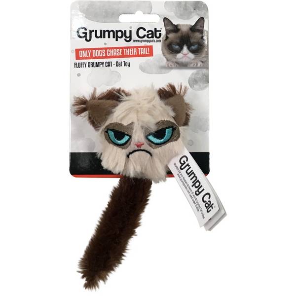 Grumpy Cat Flauschiges Katzenspielzeug mit Rassel
