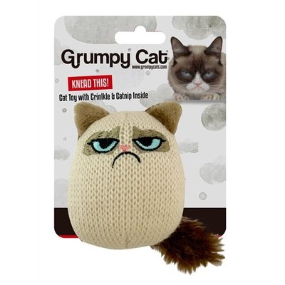 Grumpy Cat Knit Pouncey Jouet pour chat avec herbe à chat