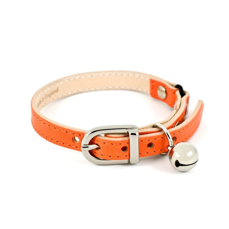 Leather Cat Collar (Orange)