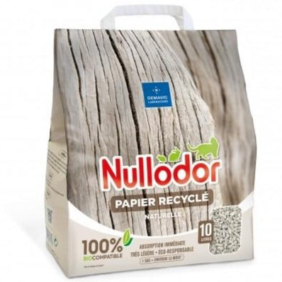 Litière pour chat en papier recyclé Nullodor (10 litres)