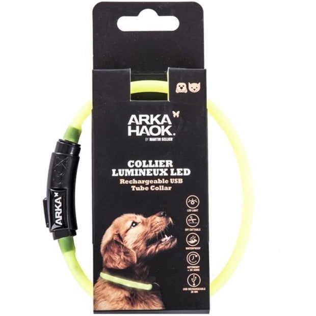 Luminous USB Rechargeable Dog Necklace (Yellow)