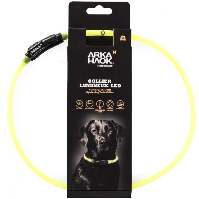 Leuchtende USB wiederaufladbare Hundehalskette (Gelb)