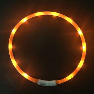Luminous USB Rechargeable Dog Necklace (Orange)
